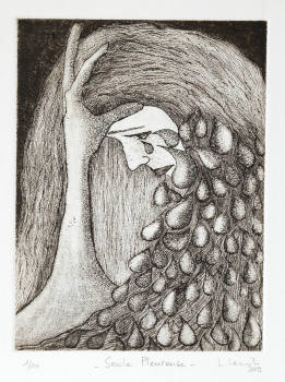 Gravure-seule pleureuse-Linda Lewitz