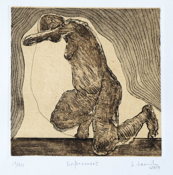 Gravure eau forte-enfermement-Linda Lewitz