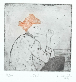 gravure-contemporaine-pointe-sèche-vieille-femme-asie